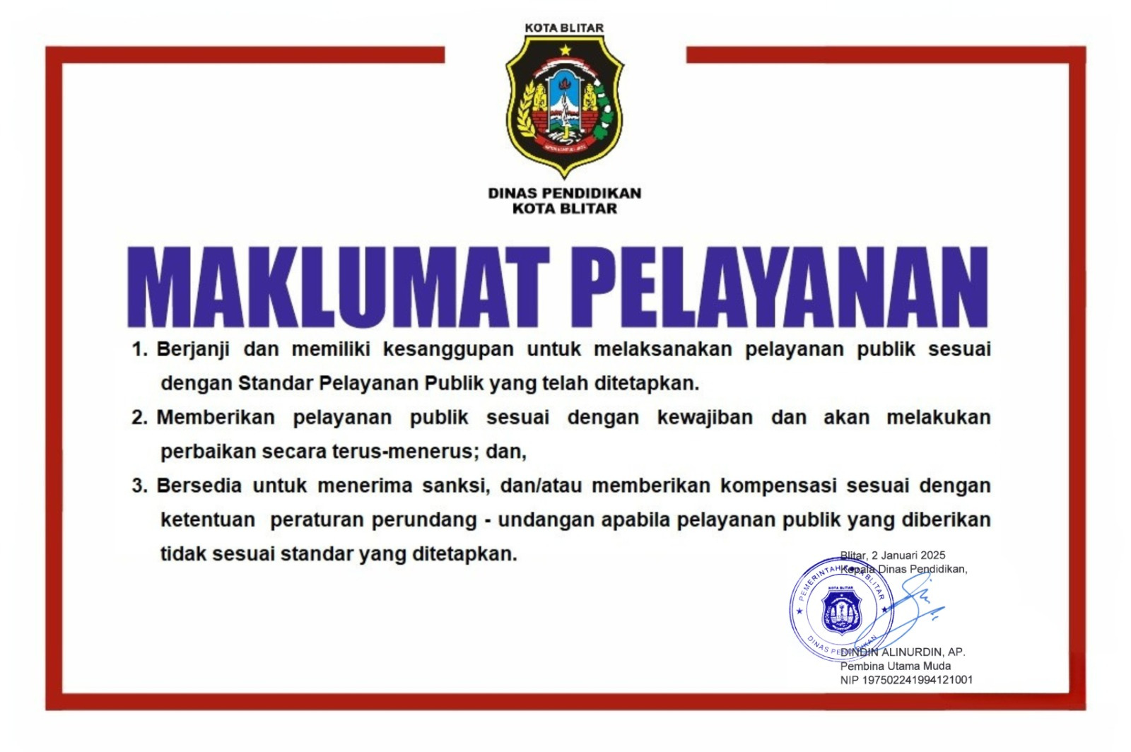 Lampiran Maklumat Pelayanan